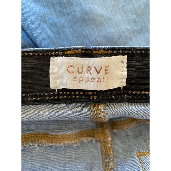 Curve Appeal Womens Mid Rise Slim Fit Jeans 10/30 Medium Wash Denim Stretch - Picture 4 of 8